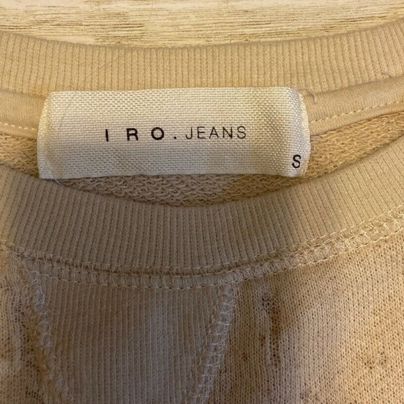 IRO JEANS GARETH Beige Distressed Effect Top - Picture 7 of 7